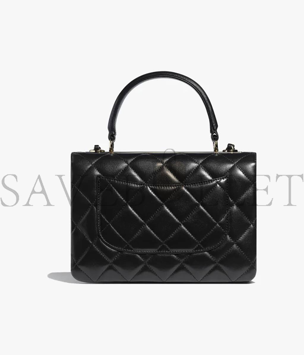 CHANEL TRENDY FLAP BAG WITH TOP HANDLE SILVER HARDWARE A92236 Y60767 94305 (25*17*12cm) CHANEL TRENDY FLAP BAG WITH TOP HANDLE SILVER HARDWARE A92236 Y60767 94305 (25*17*12cm)
